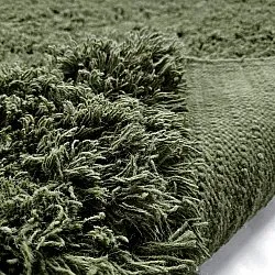 Ryamatta - Fassale Hand Woven Wool Shaggy (mossgrön)