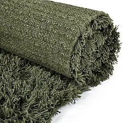 Ryamatta - Fassale Hand Woven Wool Shaggy (mossgrön)