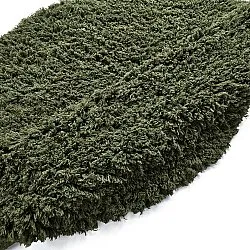 Rund matta - Fassale Hand Woven Wool Shaggy (mossgrön)