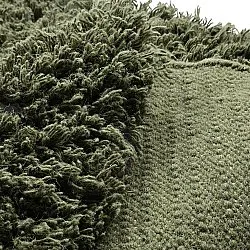 Rund matta - Fassale Hand Woven Wool Shaggy (mossgrön)