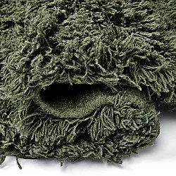 Rund matta - Fassale Hand Woven Wool Shaggy (mossgrön)