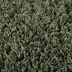 Rund matta - Fassale Hand Woven Wool Shaggy (mossgrön)