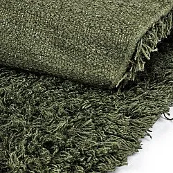 Rund matta - Fassale Hand Woven Wool Shaggy (mossgrön)