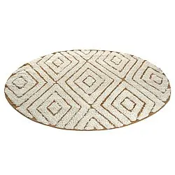 Rund matta - Holwell Natural Cotton Shaggy (offwhite/brun)