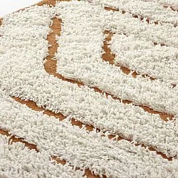 Rund matta - Holwell Natural Cotton Shaggy (offwhite/brun)