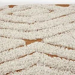 Rund matta - Holwell Natural Cotton Shaggy (offwhite/brun)