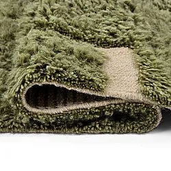 Ryamattor - Kiberg Hand Woven Wool Shaggy (grön)