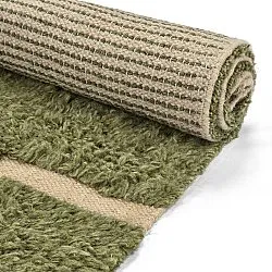 Ryamattor - Kiberg Hand Woven Wool Shaggy (grön)