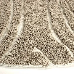 Rund matta - Kindon Natural Cotton Shaggy (beige/vit)