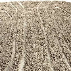 Rund matta - Kindon Natural Cotton Shaggy (beige/vit)
