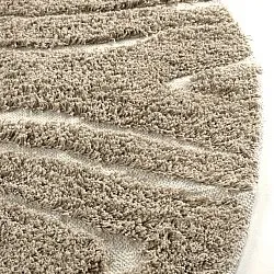Rund matta - Kindon Natural Cotton Shaggy (beige/vit)