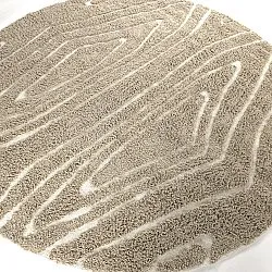 Rund matta - Kindon Natural Cotton Shaggy (beige/vit)