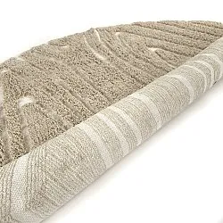 Rund matta - Kindon Natural Cotton Shaggy (beige/vit)