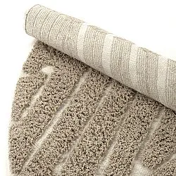 Rund matta - Kindon Natural Cotton Shaggy (beige/vit)