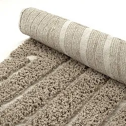 Rund matta - Kindon Natural Cotton Shaggy (beige/vit)