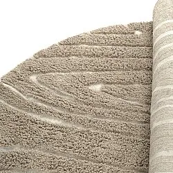 Rund matta - Kindon Natural Cotton Shaggy (beige/vit)