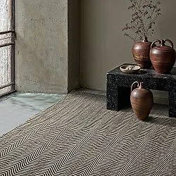Ullmatta - Larkana (beige/svart)