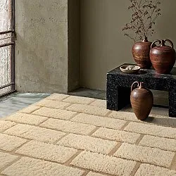 Ryamattor - Leknes Hand Woven Wool Shaggy (cream)