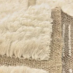 Ryamattor - Leknes Hand Woven Wool Shaggy (cream)