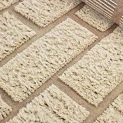 Ryamattor - Leknes Hand Woven Wool Shaggy (cream)