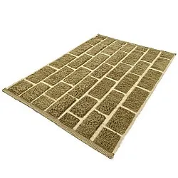 Ryamattor - Leknes Hand Woven Wool Shaggy (grön)