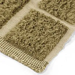 Ryamattor - Leknes Hand Woven Wool Shaggy (grön)