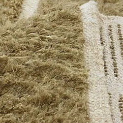 Ryamattor - Leknes Hand Woven Wool Shaggy (grön)