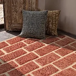 Ryamattor - Leknes Hand Woven Wool Shaggy (terrakotta)