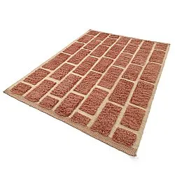 Ryamattor - Leknes Hand Woven Wool Shaggy (terrakotta)