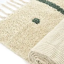 Ryamattor - Leora Natural Cotton Shaggy (beige/grön)