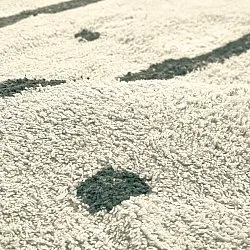 Rund matta - Leora Natural Cotton Shaggy (beige/grön)