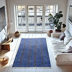 Ryamattor - Leora Natural Cotton Shaggy (blå/brun)