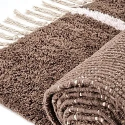 Ryamattor - Leora Natural Cotton Shaggy (brun/lila)