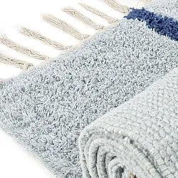 Ryamattor - Leora Natural Cotton Shaggy (grå/blå)