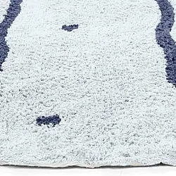 Rund matta - Leora Natural Cotton Shaggy (grå/blå)