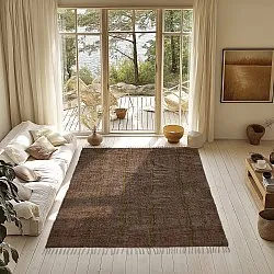 Ryamattor - Leora Natural Cotton Shaggy (brun/oliv)