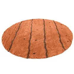 Rund matta - Leora Natural Cotton Shaggy (orange/brun)