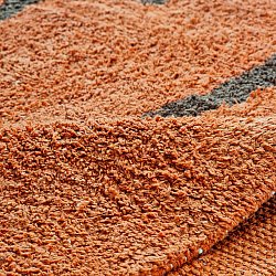 Rund matta - Leora Natural Cotton Shaggy (orange/brun)