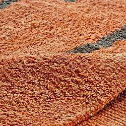 Rund matta - Leora Natural Cotton Shaggy (orange/brun)