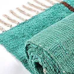 Ryamattor - Leora Natural Cotton Shaggy (turkos/brun)