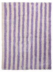 Ryamattor - Thira Stripe Cotton Shaggy (creme/ljuslila)