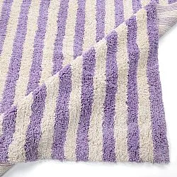 Ryamattor - Thira Stripe Cotton Shaggy (creme/ljuslila)