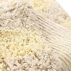 Ryamattor - Methoni Check Cotton Shaggy (creme/ljusgul)