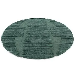 Rund matta - Rani Natural Cotton Shaggy (grön)