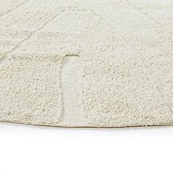 Rund matta - Sivia Natural Cotton Shaggy (offwhite)