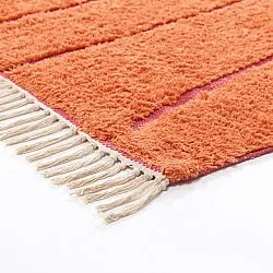 Ryamattor - Sivia Natural Cotton Shaggy (röd/orange)