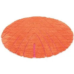 Rund matta - Sivia Natural Cotton Shaggy (röd/orange)