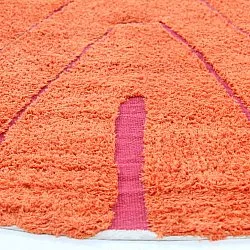 Rund matta - Sivia Natural Cotton Shaggy (röd/orange)
