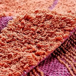 Rund matta - Sivia Natural Cotton Shaggy (röd/orange)