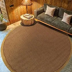 Rund matta (sisal) - Agave (brun)